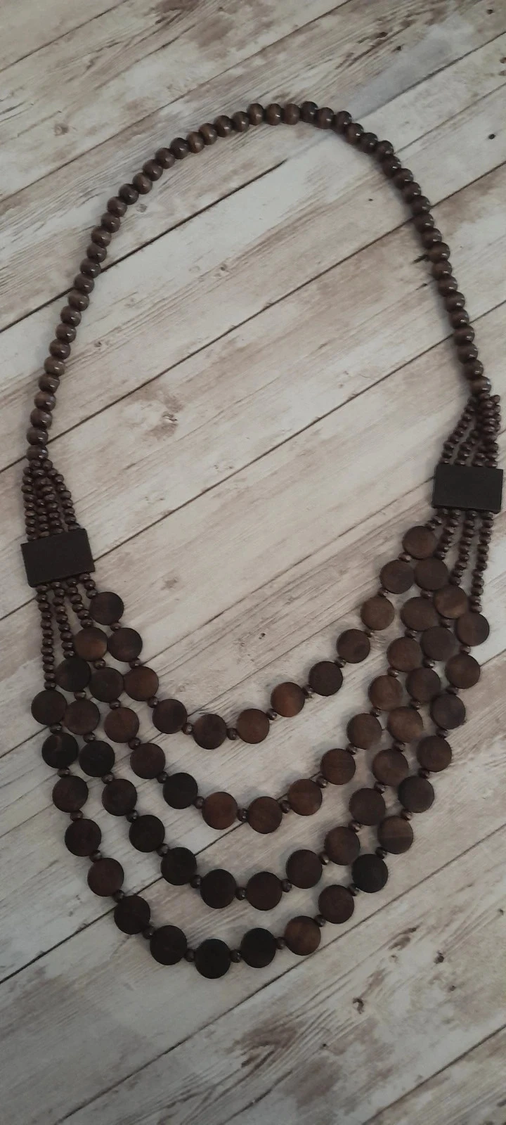 Collar de madera, estilo Étnico, color marrón oscuro – photo 3